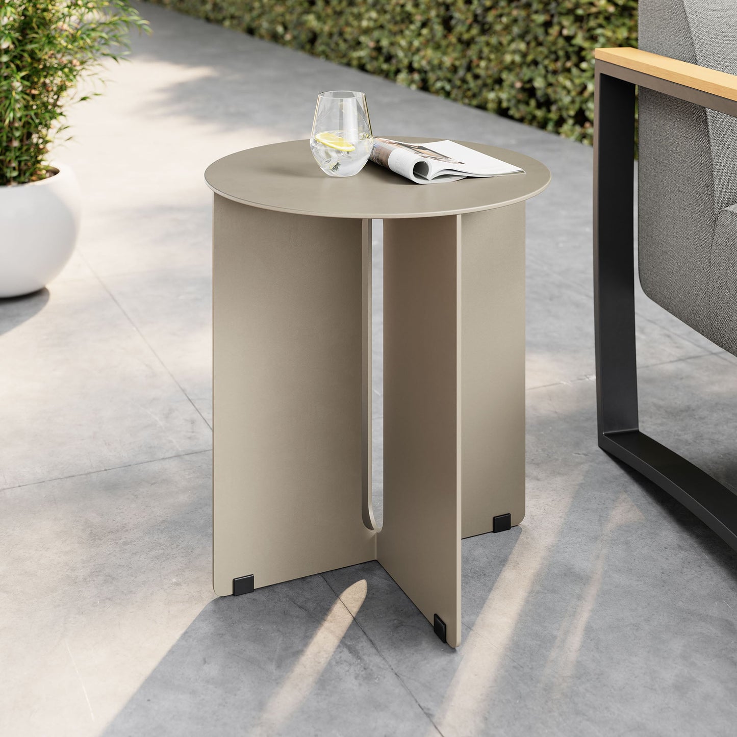 Tecton Outdoor Patio Aluminum Side Table by Modway EEI-6946-KHA