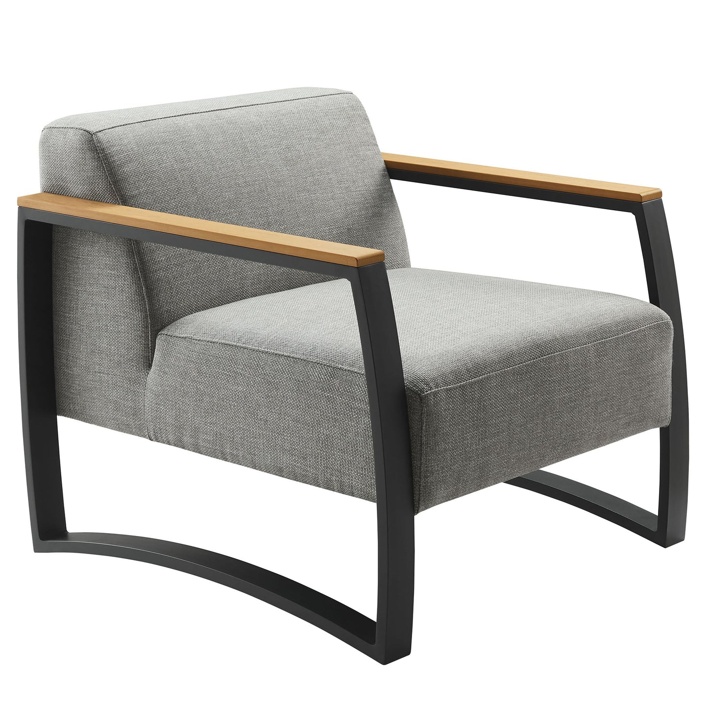 Sauve Outdoor Patio Aluminum and Fabric Armchair by Modway EEI-6947-CHA-LGR