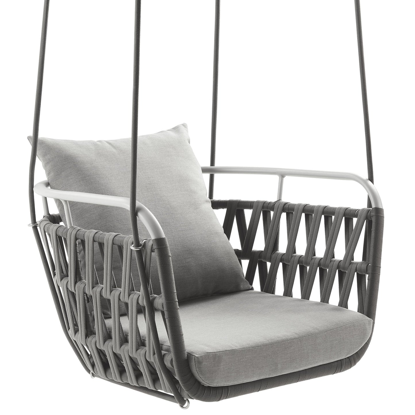 Kaliah Outdoor Patio Aluminum Swing Chair by Modway EEI-6949-LGR-WHI
