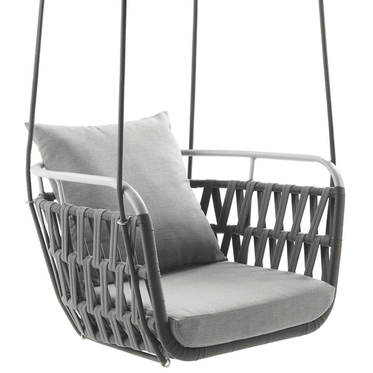 Kaliah Outdoor Patio Aluminum Swing Chair by Modway EEI-6949-LGR-WHI