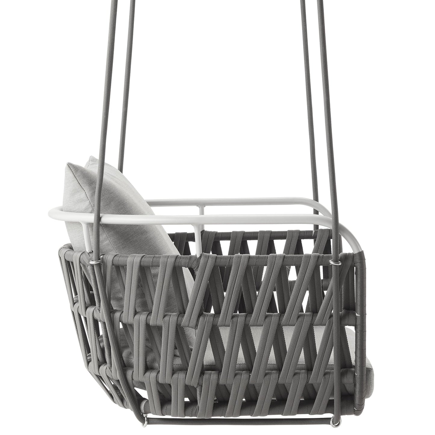 Kaliah Outdoor Patio Aluminum Swing Chair by Modway EEI-6949-LGR-WHI
