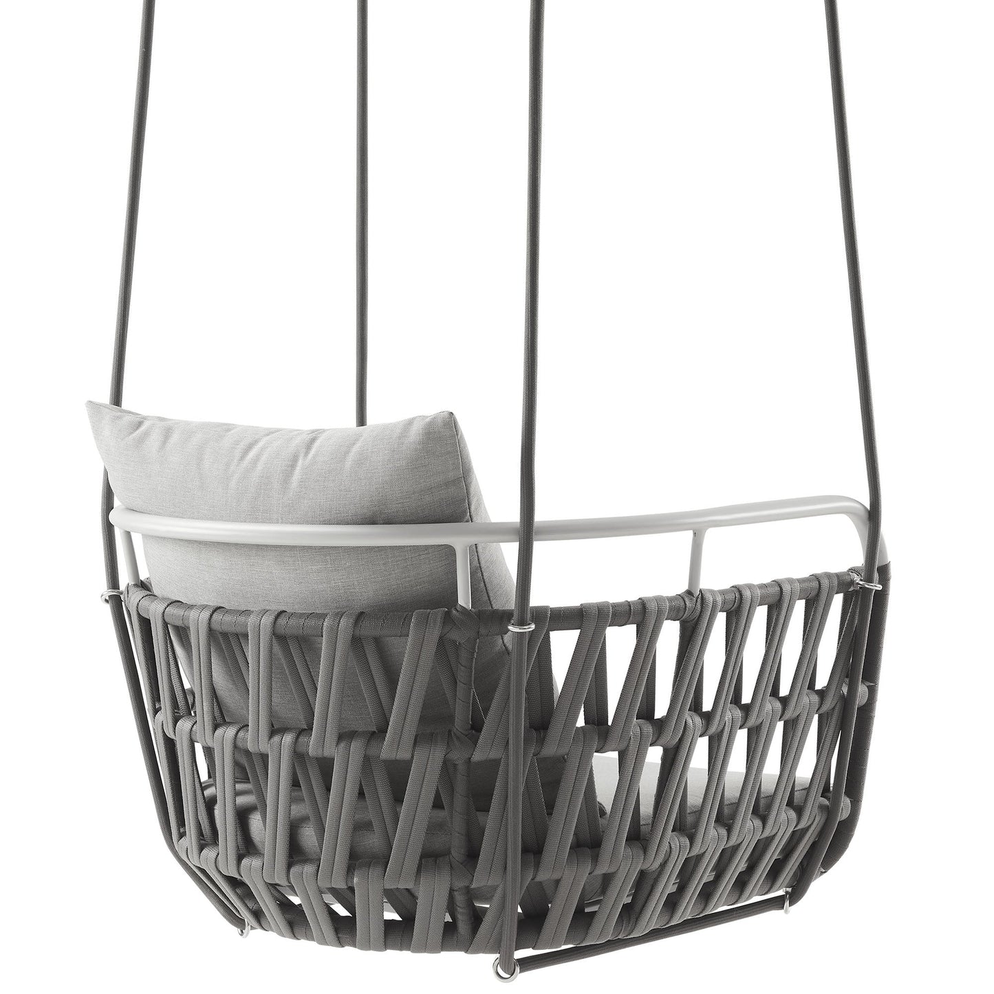 Kaliah Outdoor Patio Aluminum Swing Chair by Modway EEI-6949-LGR-WHI