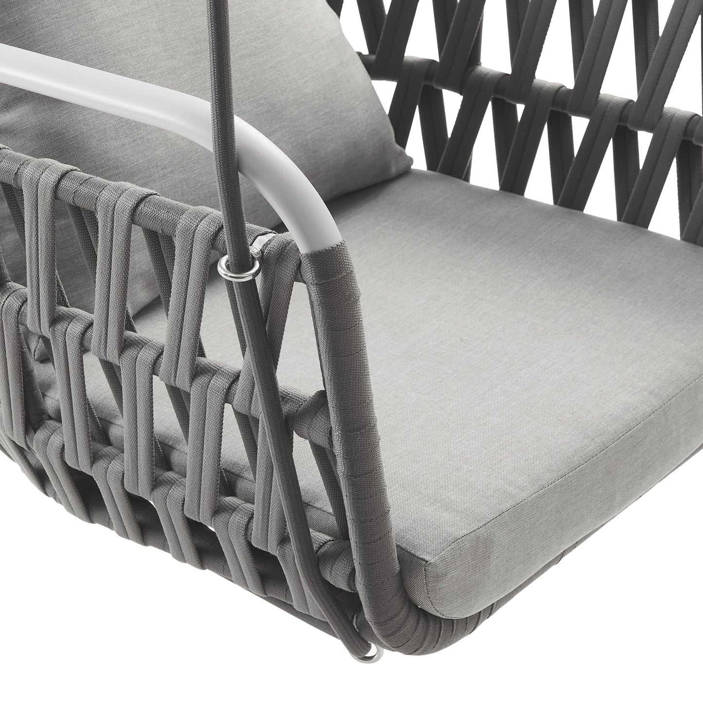 Kaliah Outdoor Patio Aluminum Swing Chair by Modway EEI-6949-LGR-WHI