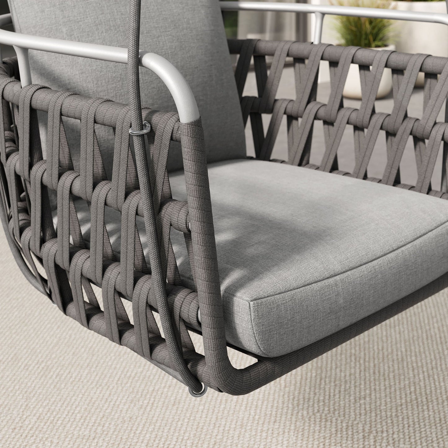 Kaliah Outdoor Patio Aluminum Swing Chair by Modway EEI-6949-LGR-WHI