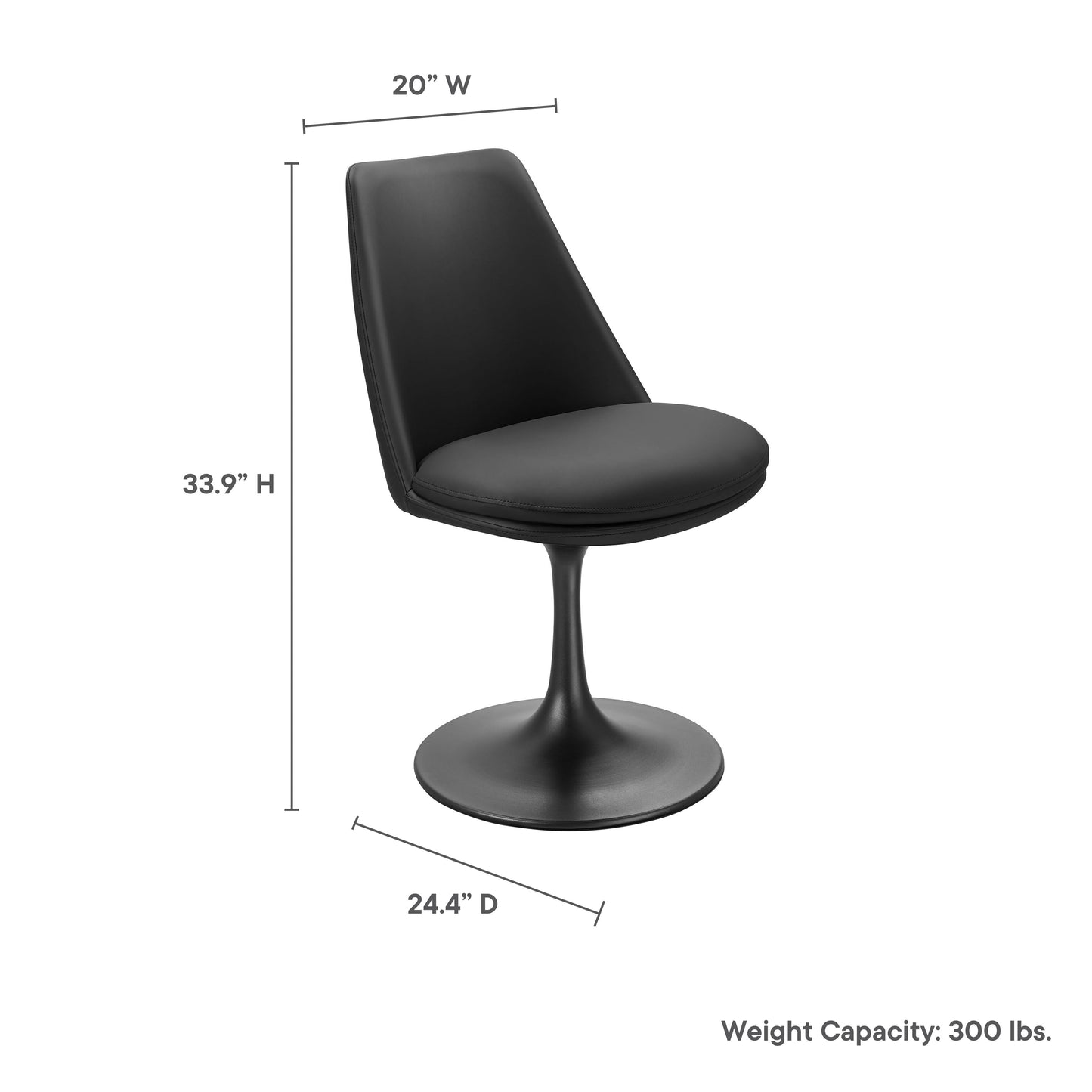 Lippa Vegan Leather Swivel Dining Chair by Modway EEI-6955