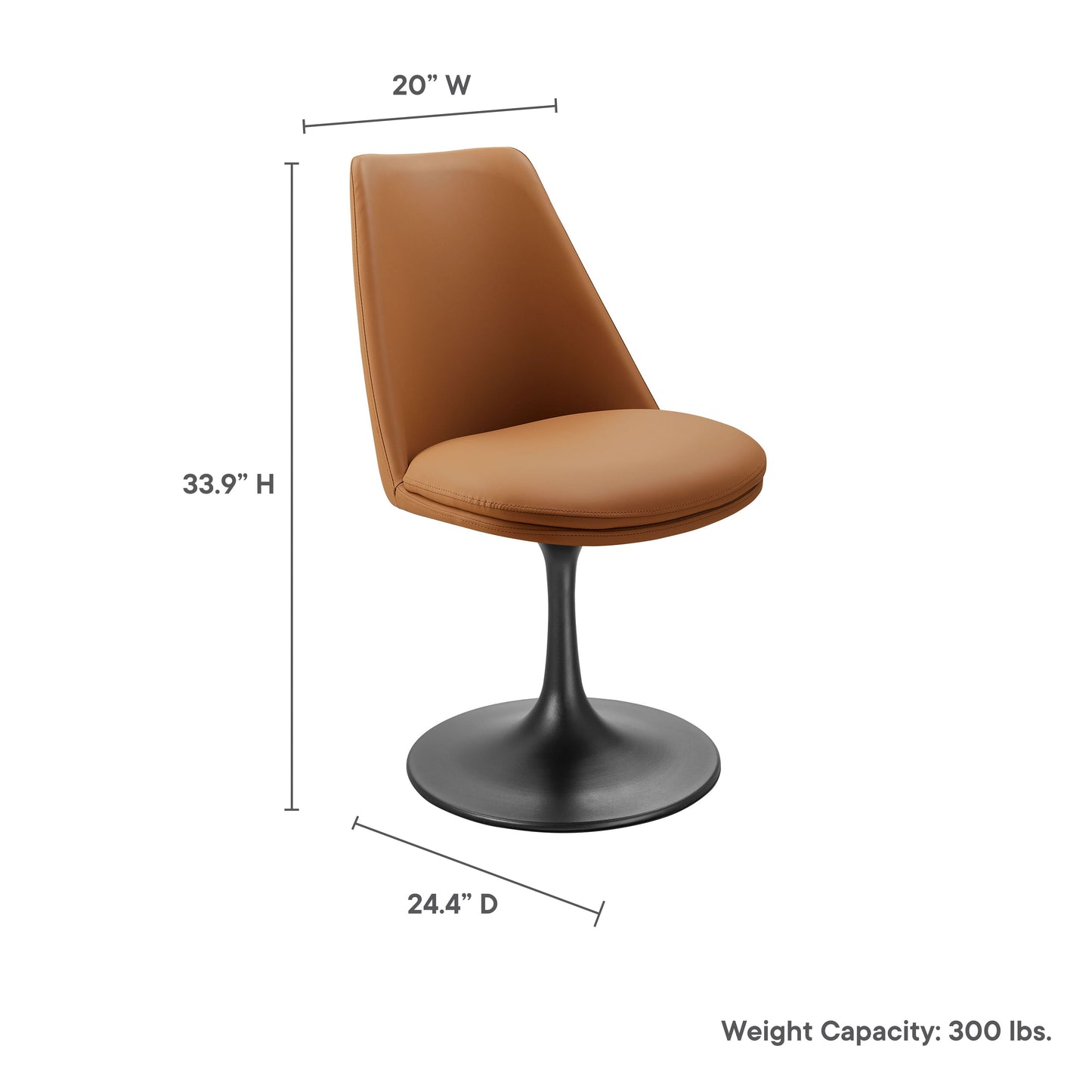Lippa Vegan Leather Swivel Dining Chair by Modway EEI-6955