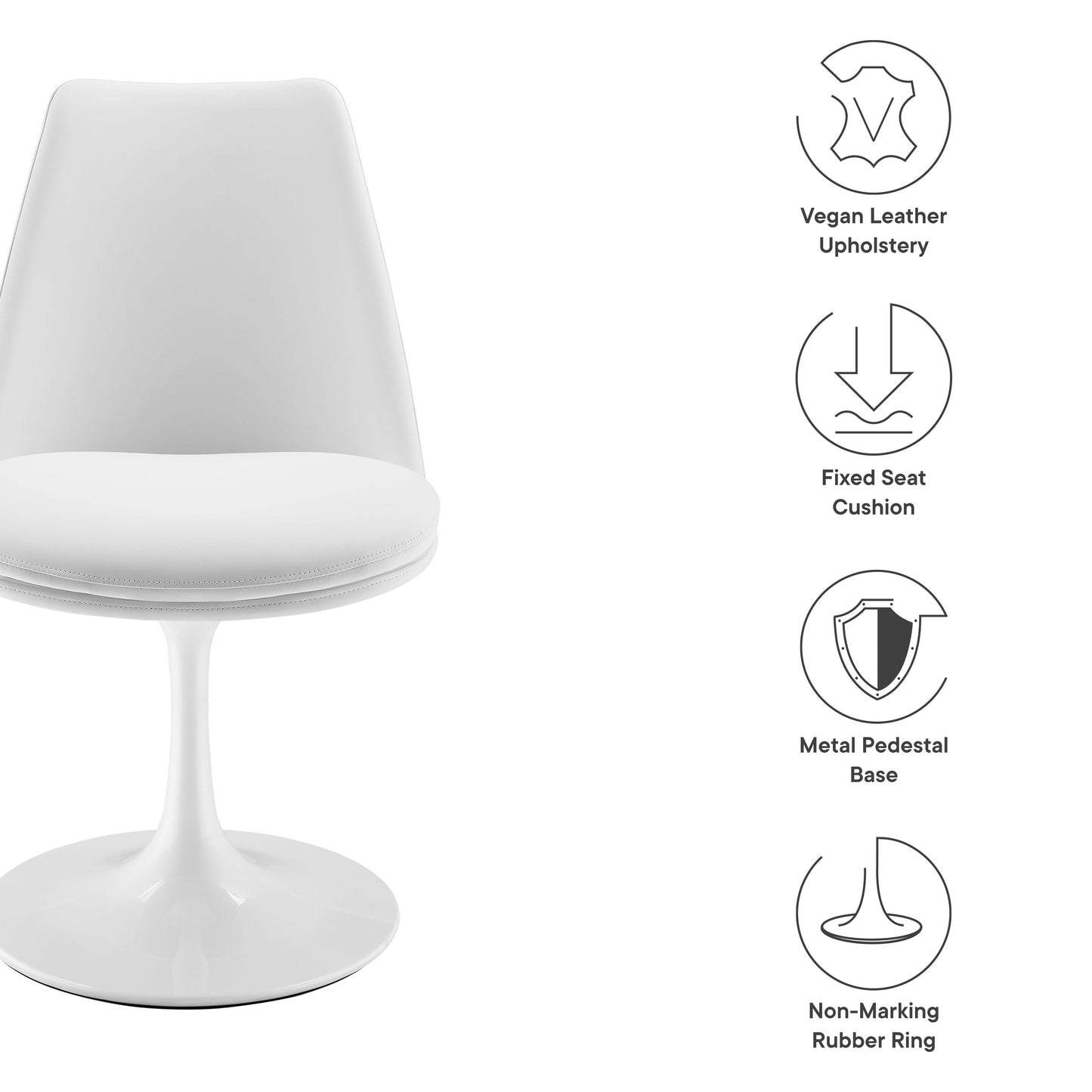 Lippa Vegan Leather Swivel Dining Chair by Modway EEI-6955