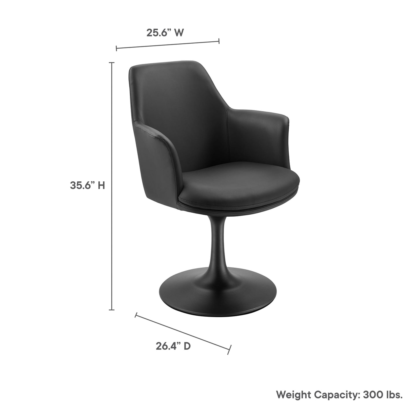 Lippa Vegan Leather Swivel Dining Armchair by Modway EEI-6958