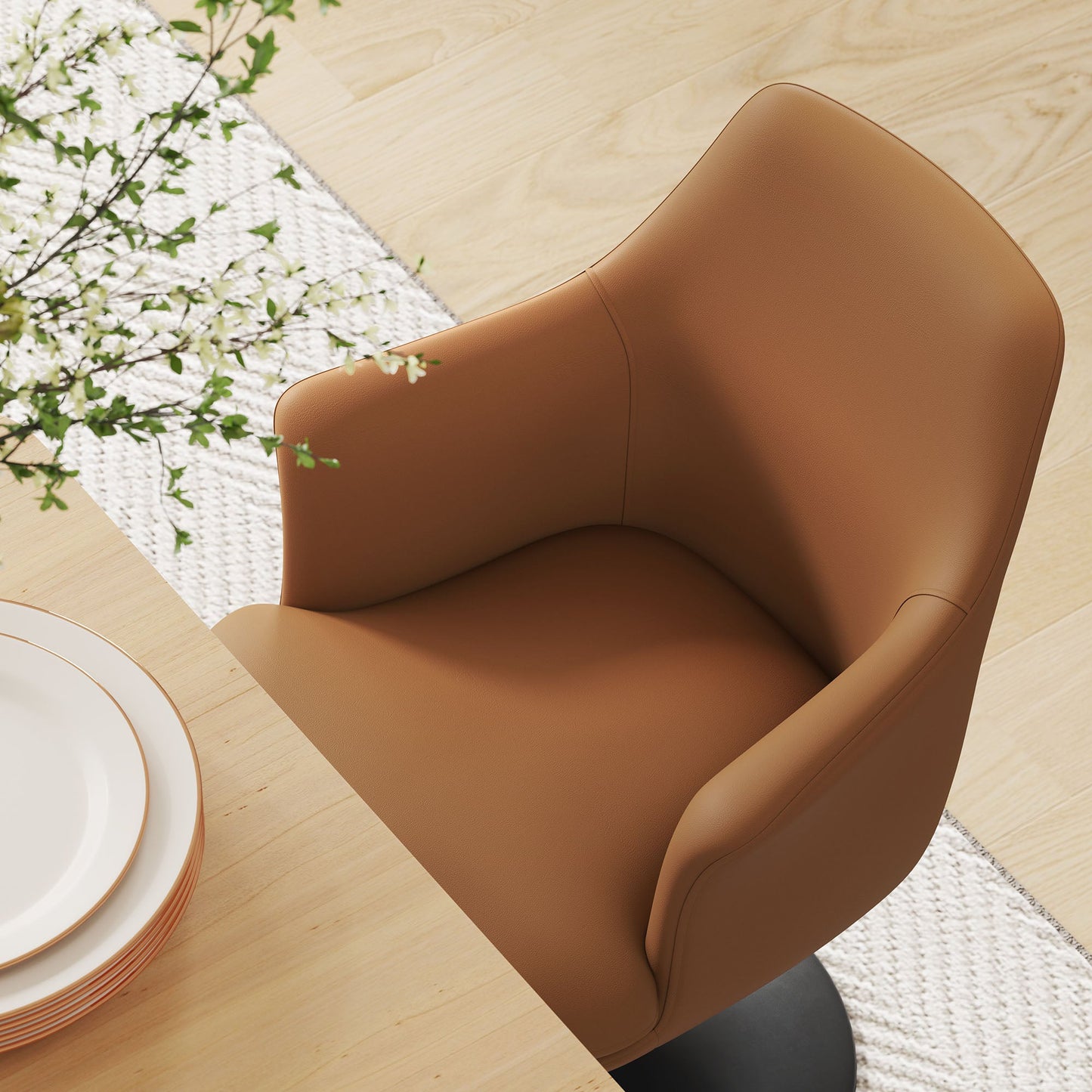 Lippa Vegan Leather Swivel Dining Armchair by Modway EEI-6958