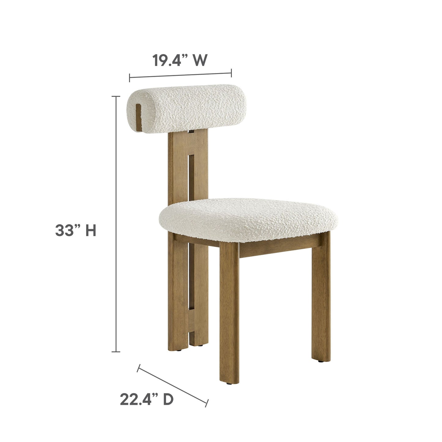 Torian Boucle Fabric Dining Chair Set of 2 by Modway EEI-6960