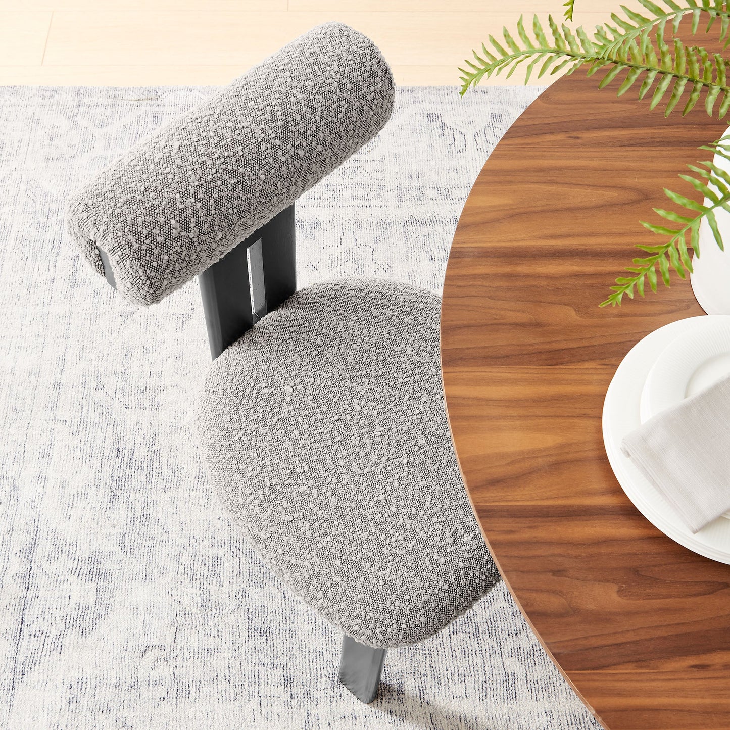 Torian Boucle Fabric Dining Chair Set of 2 by Modway EEI-6960-WEN-TAU