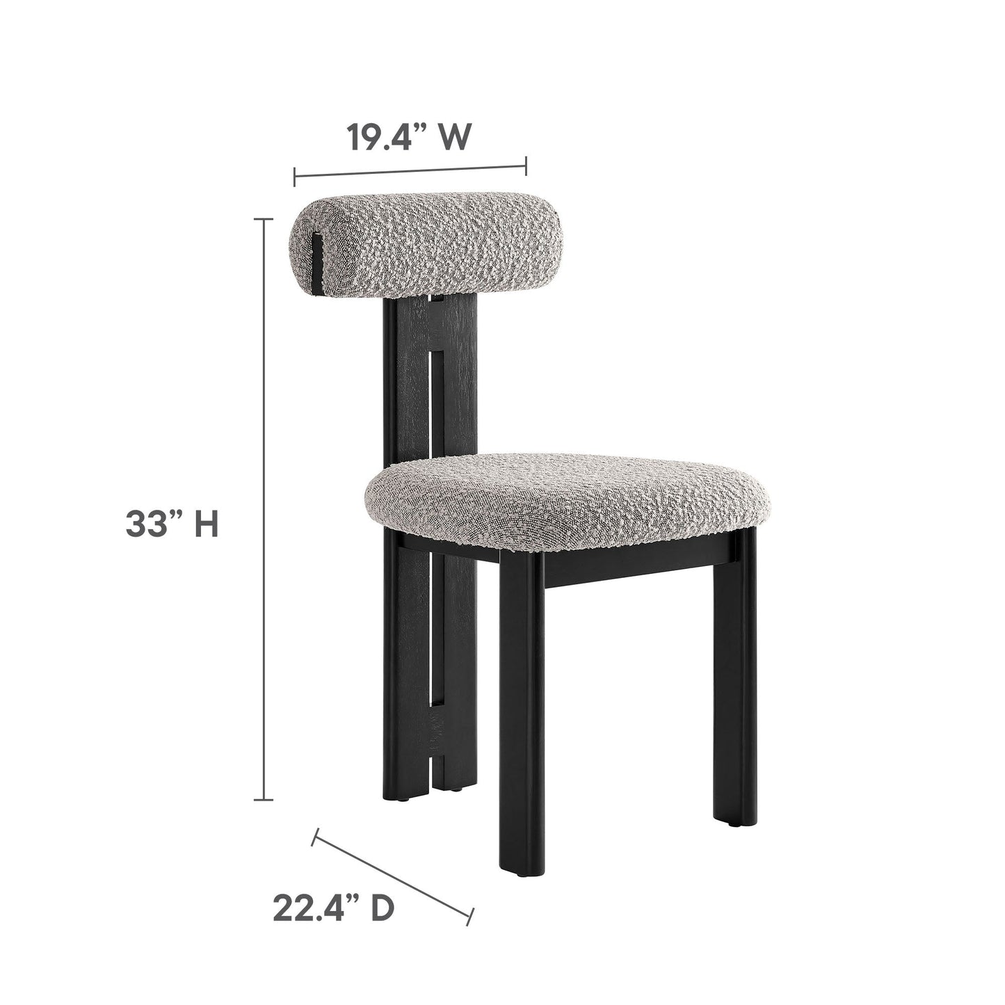 Torian Boucle Fabric Dining Chair Set of 2 by Modway EEI-6960-WEN-TAU