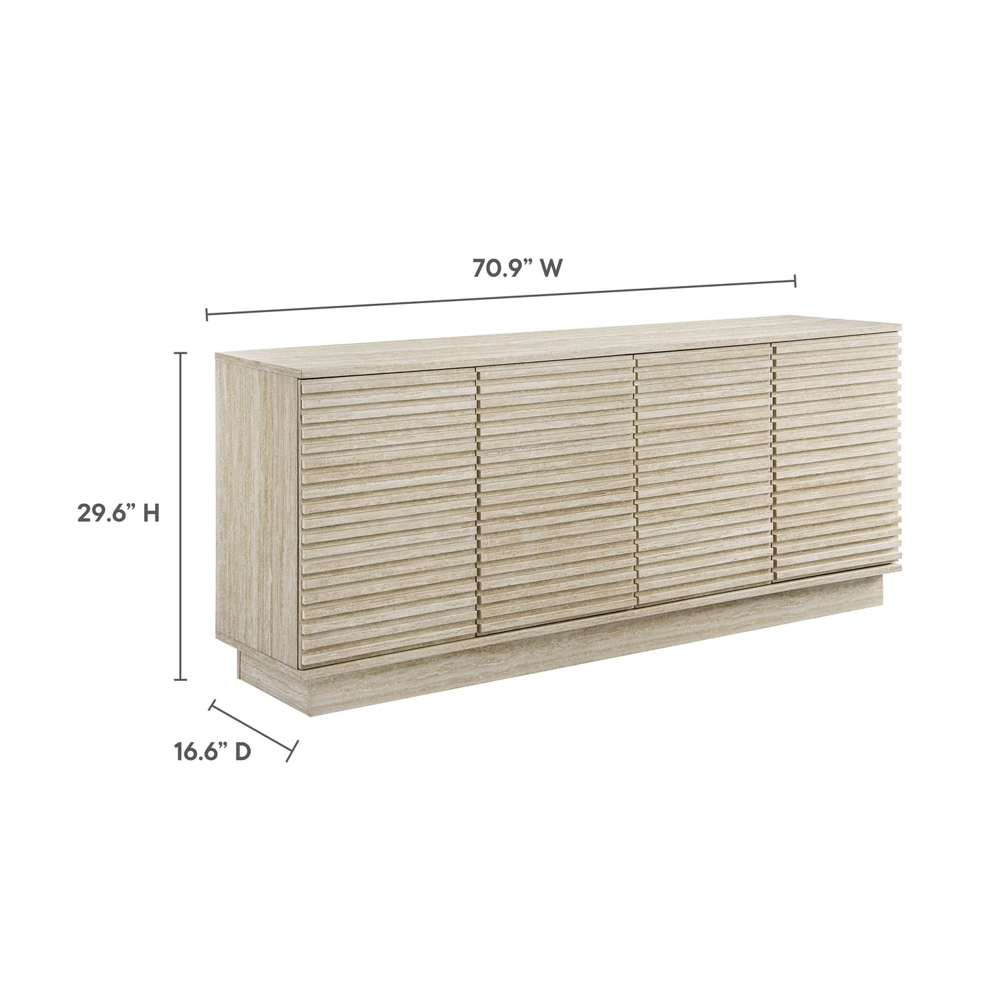 Render 70" Faux Travertine Sideboard Cabinet TV Stand by Modway EEI-6966-TRA