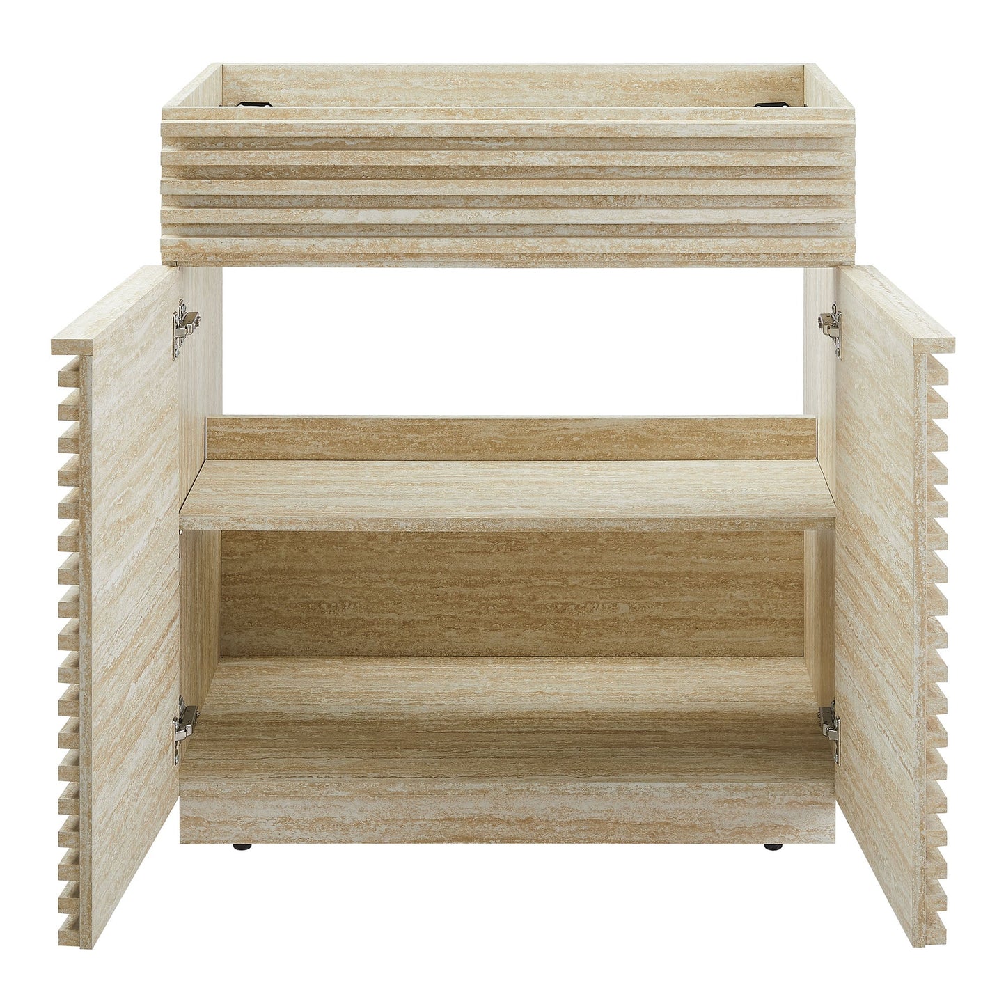 Render Faux Travertine Bathroom Vanity with Sink by Modway