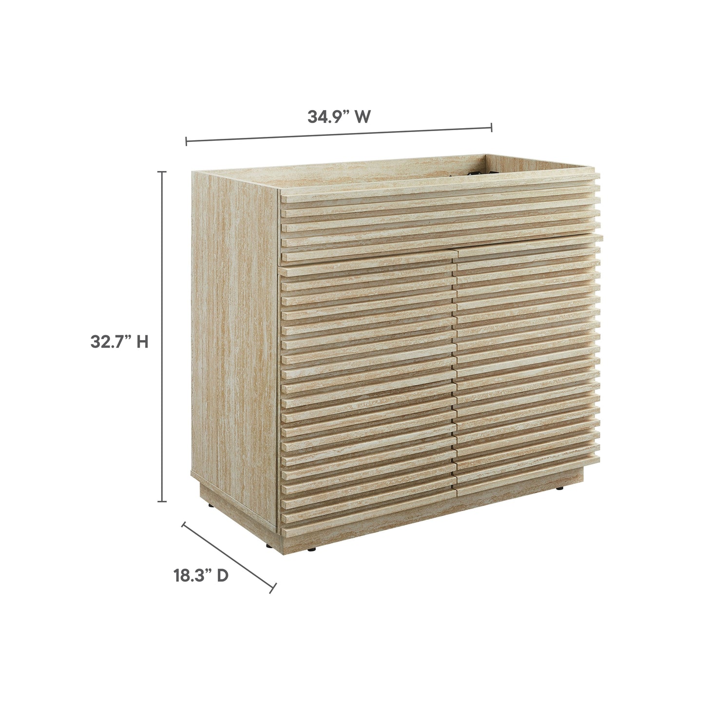 Render Faux Travertine Bathroom Vanity with Sink by Modway