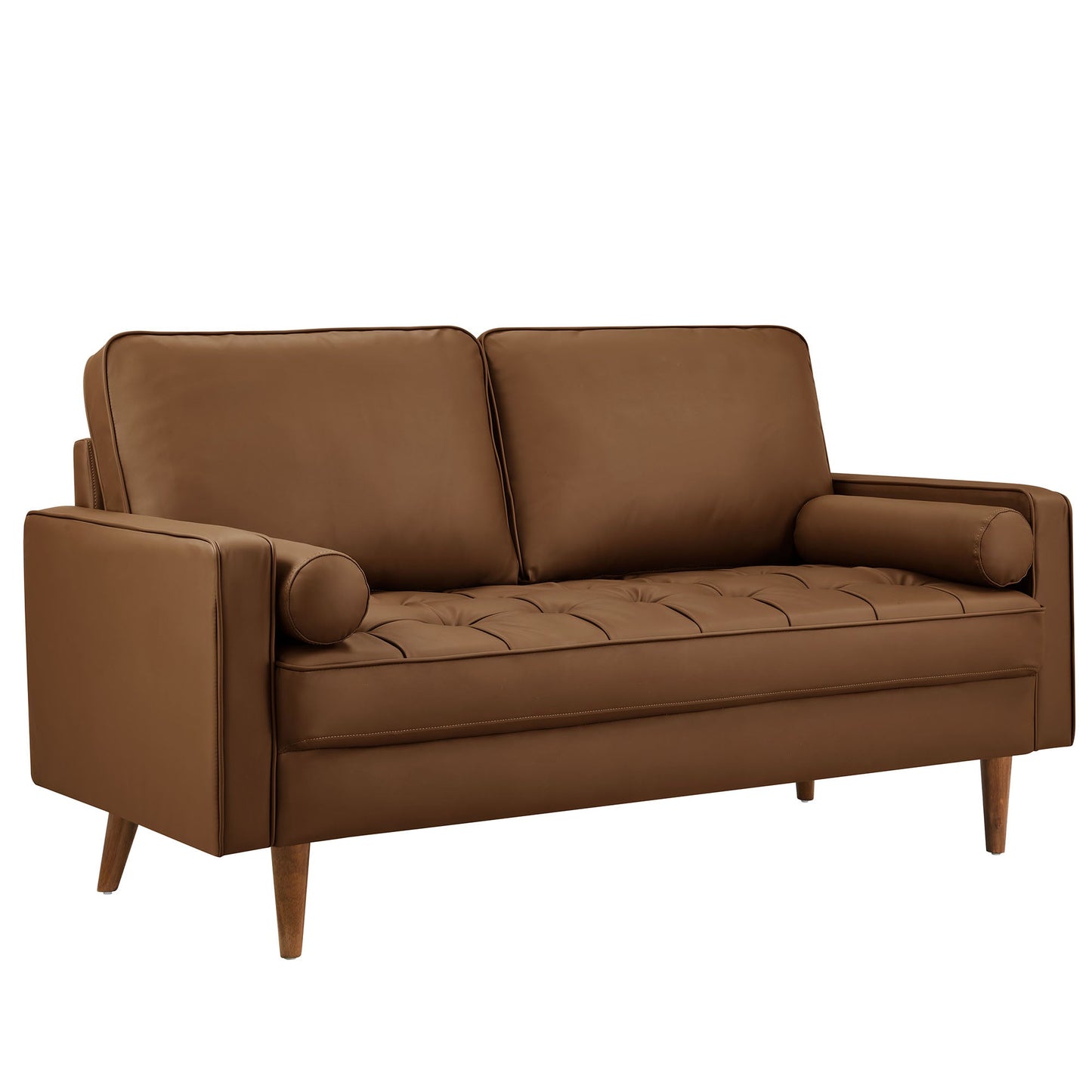 Valour Tufted Vegan Leather Loveseat by Modway EEI-6972-BRN