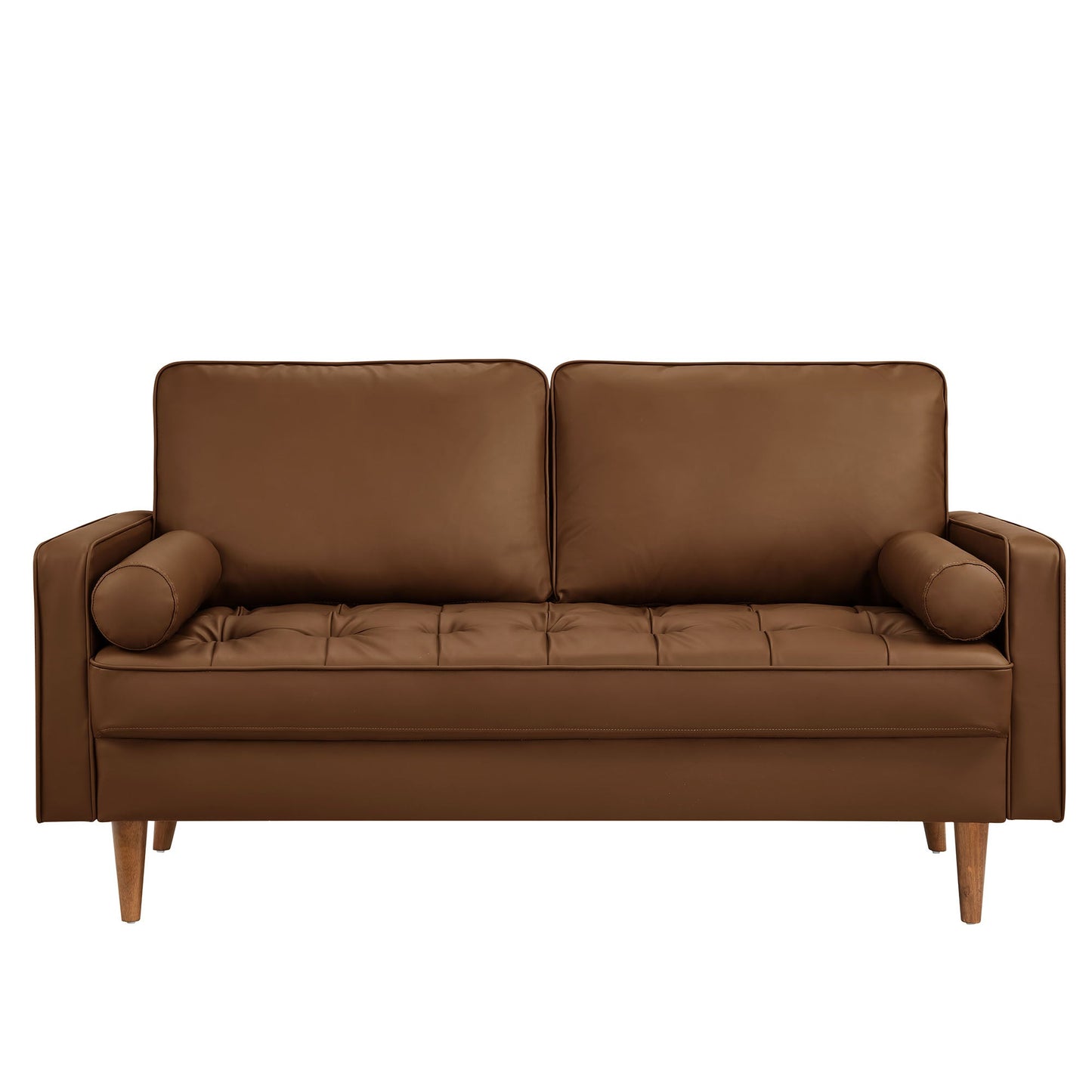 Valour Tufted Vegan Leather Loveseat by Modway EEI-6972-BRN