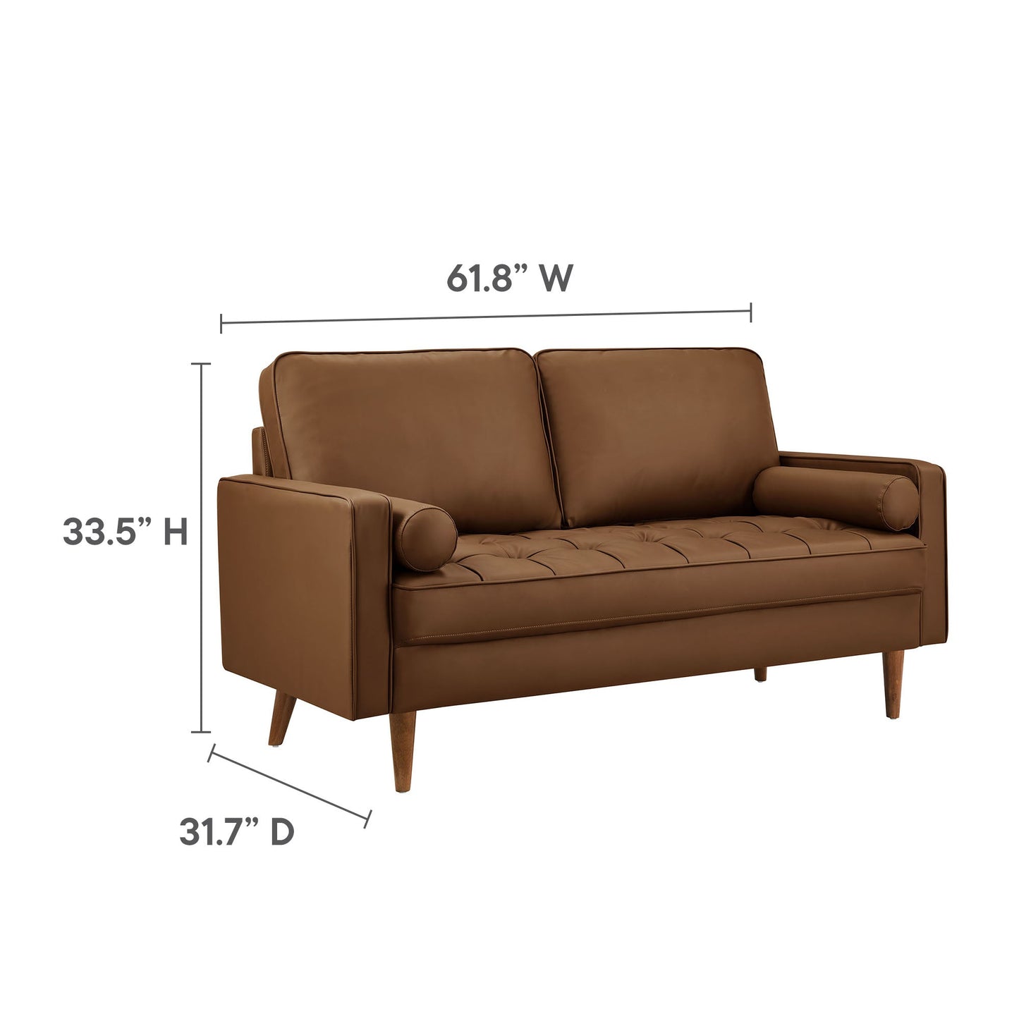 Valour Tufted Vegan Leather Loveseat by Modway EEI-6972-BRN