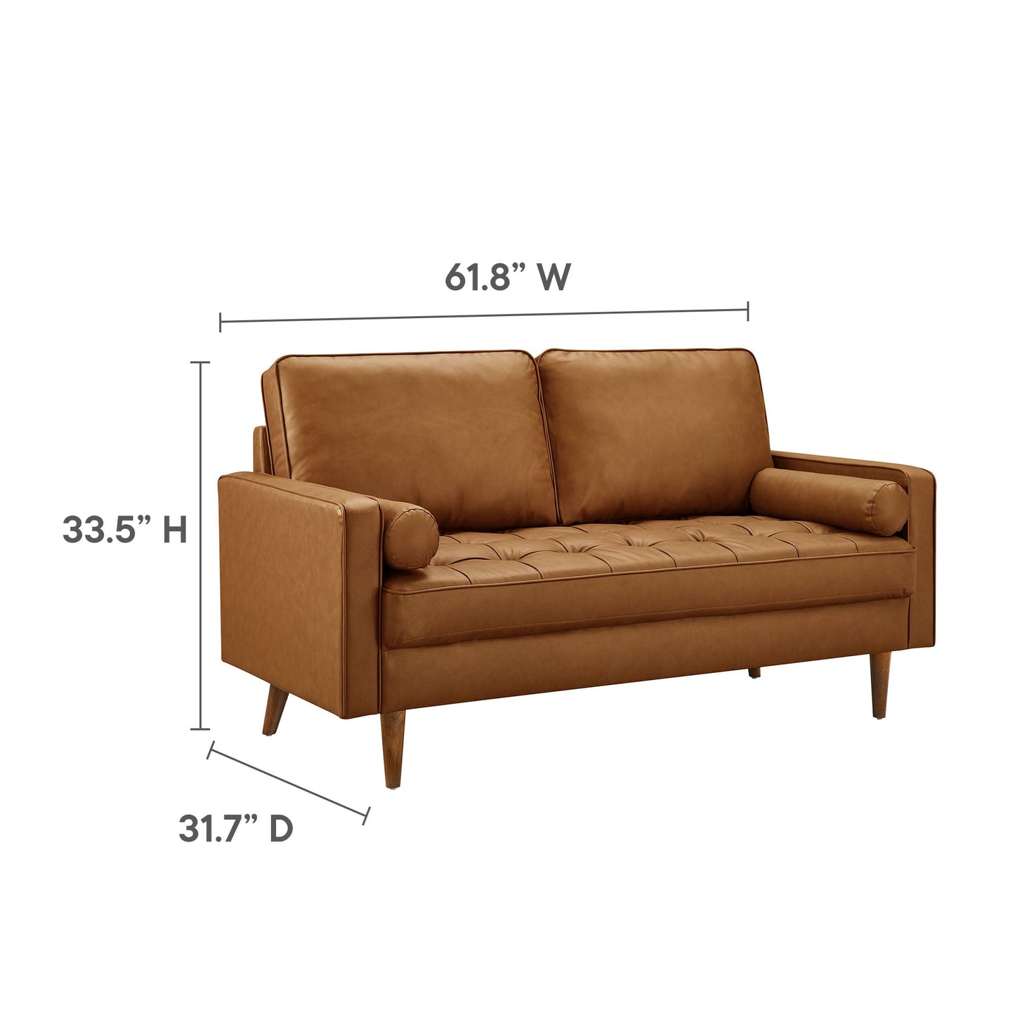 Valour Tufted Vegan Leather Loveseat by Modway EEI-6972-TAN