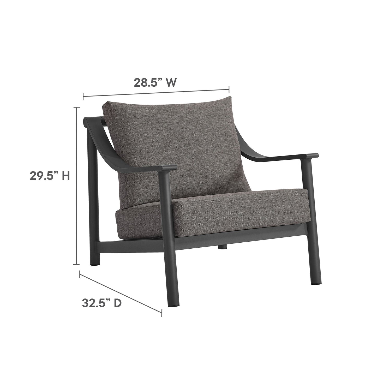 Terrace Outdoor Patio Aluminum Accent Armchair by Modway EEI-6976-CAR-GPH