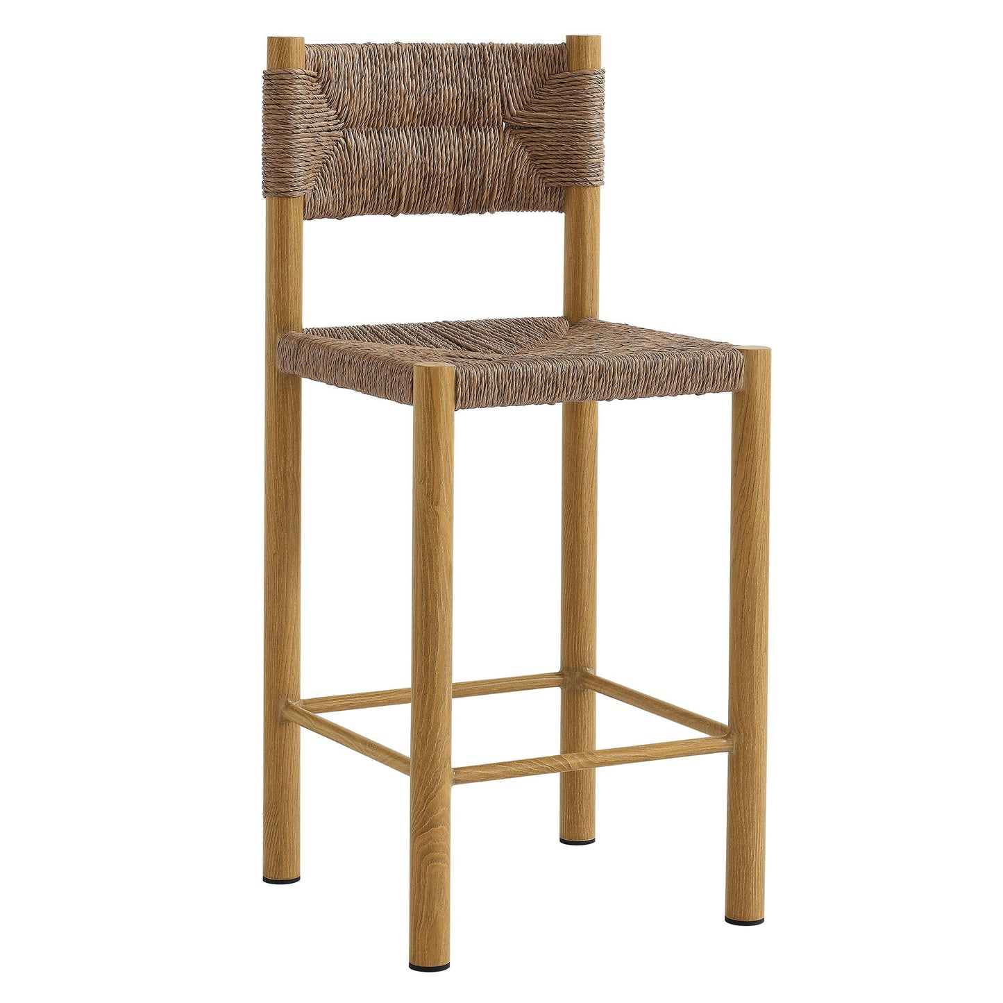 Parkland Outdoor Patio Rattan and Aluminum Stools Set of 2 by Modway