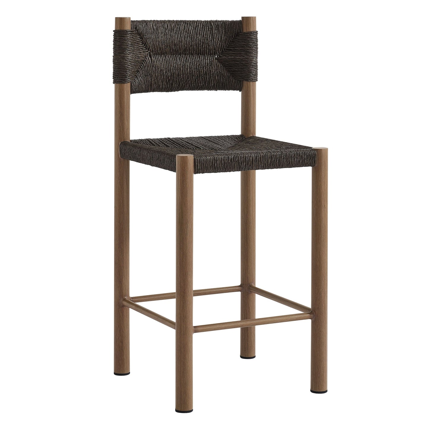 Parkland Outdoor Patio Rattan and Aluminum Stools Set of 2 by Modway