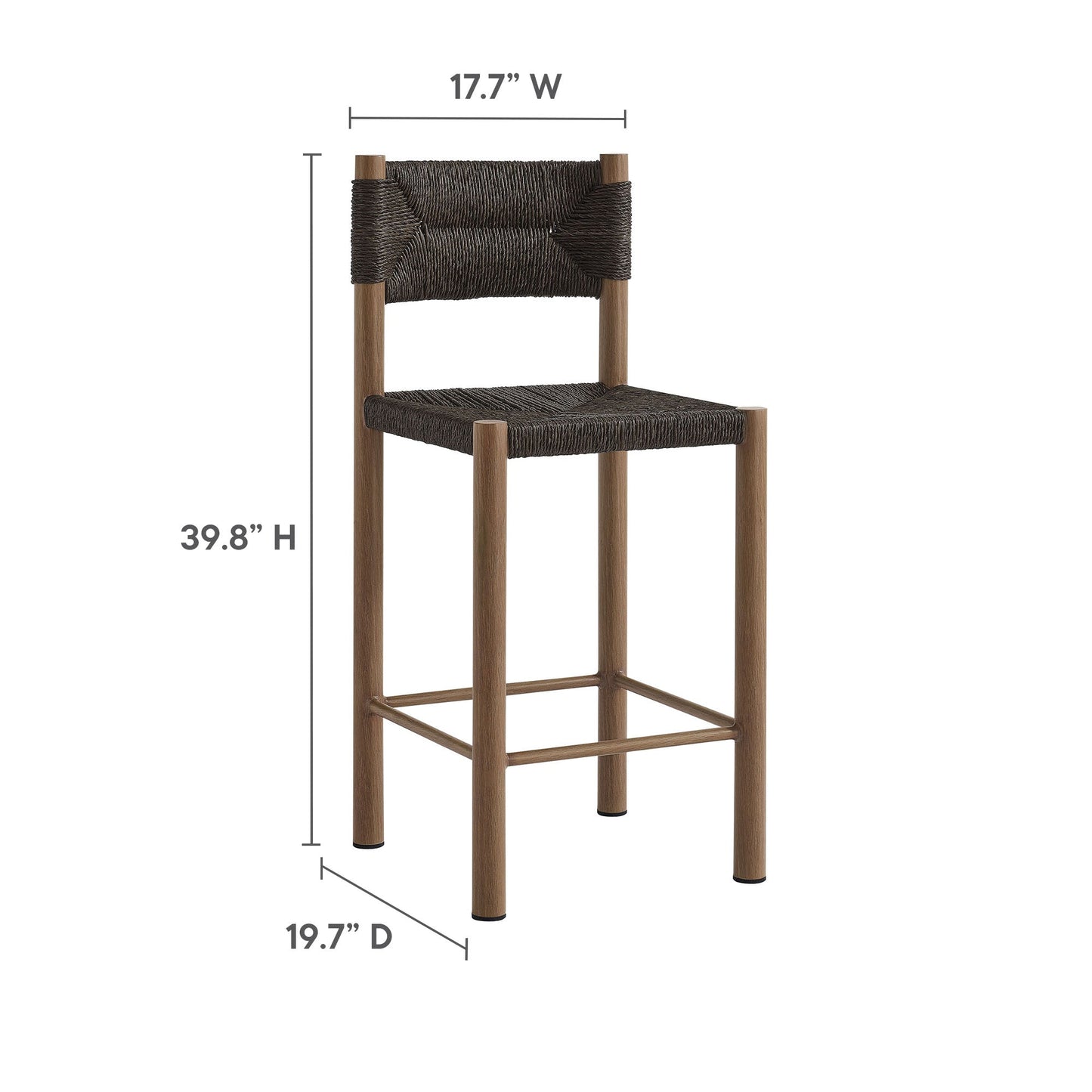 Parkland Outdoor Patio Rattan and Aluminum Stools Set of 2 by Modway