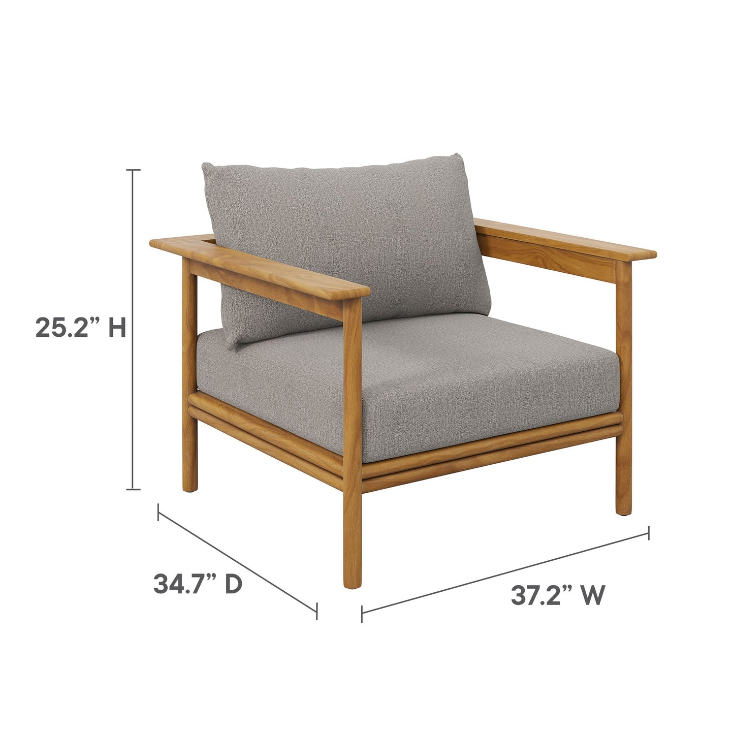 Wren 4-Piece Outdoor Patio Teak Wood Furniture Set by Modway EEI-7065-NAT-DRI