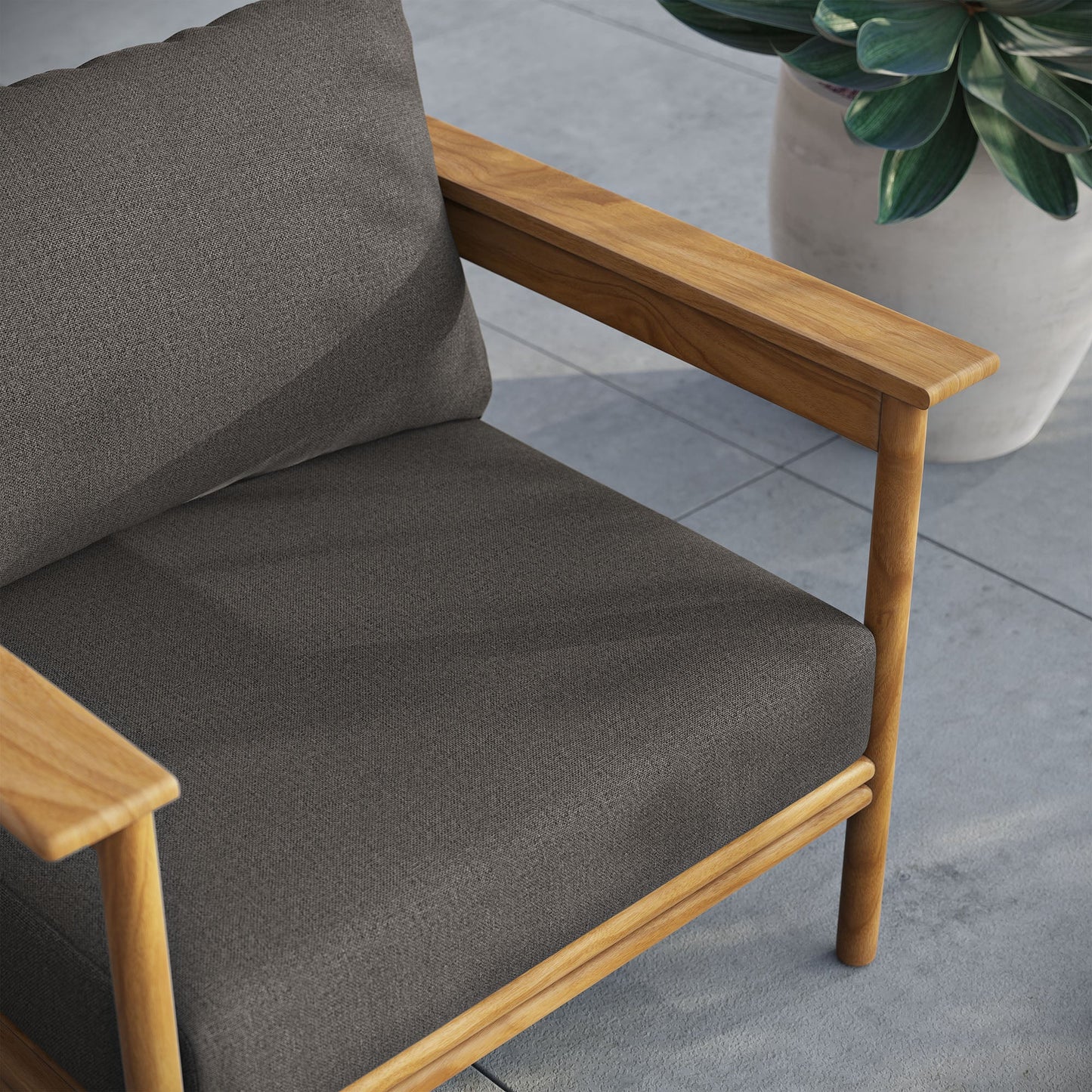 Wren Outdoor Patio Teak Wood Armchair by Modway EEI-7007-NAT-FLI