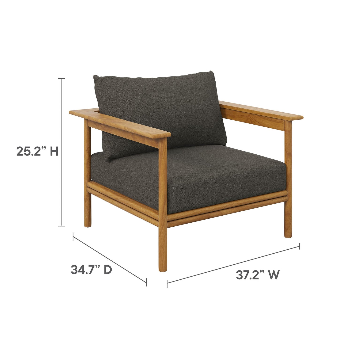 Wren Outdoor Patio Teak Wood Armchair by Modway EEI-7007-NAT-FLI