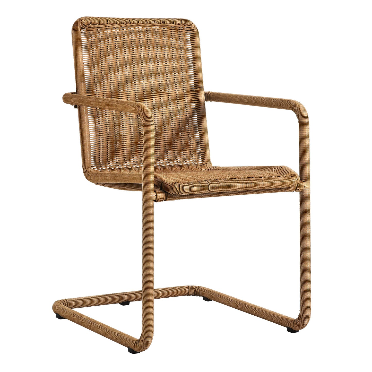 Abacus and Parkland 7-Piece Rectangular Outdoor Patio Dining Table Set with Rattan Armchairs by Modway