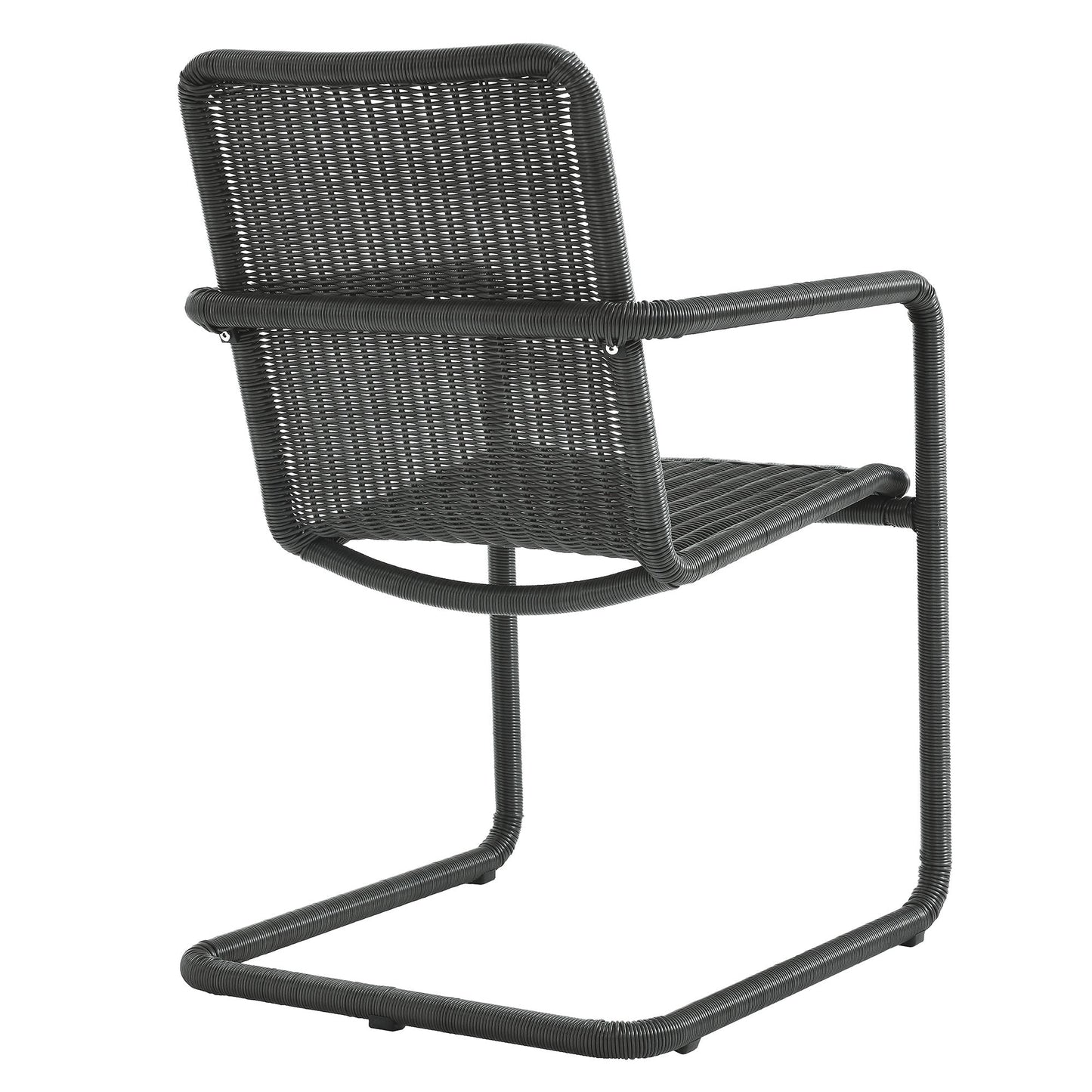 Abacus and Parkland 7-Piece Rectangular Outdoor Patio Dining Table Set with Rattan Armchairs by Modway