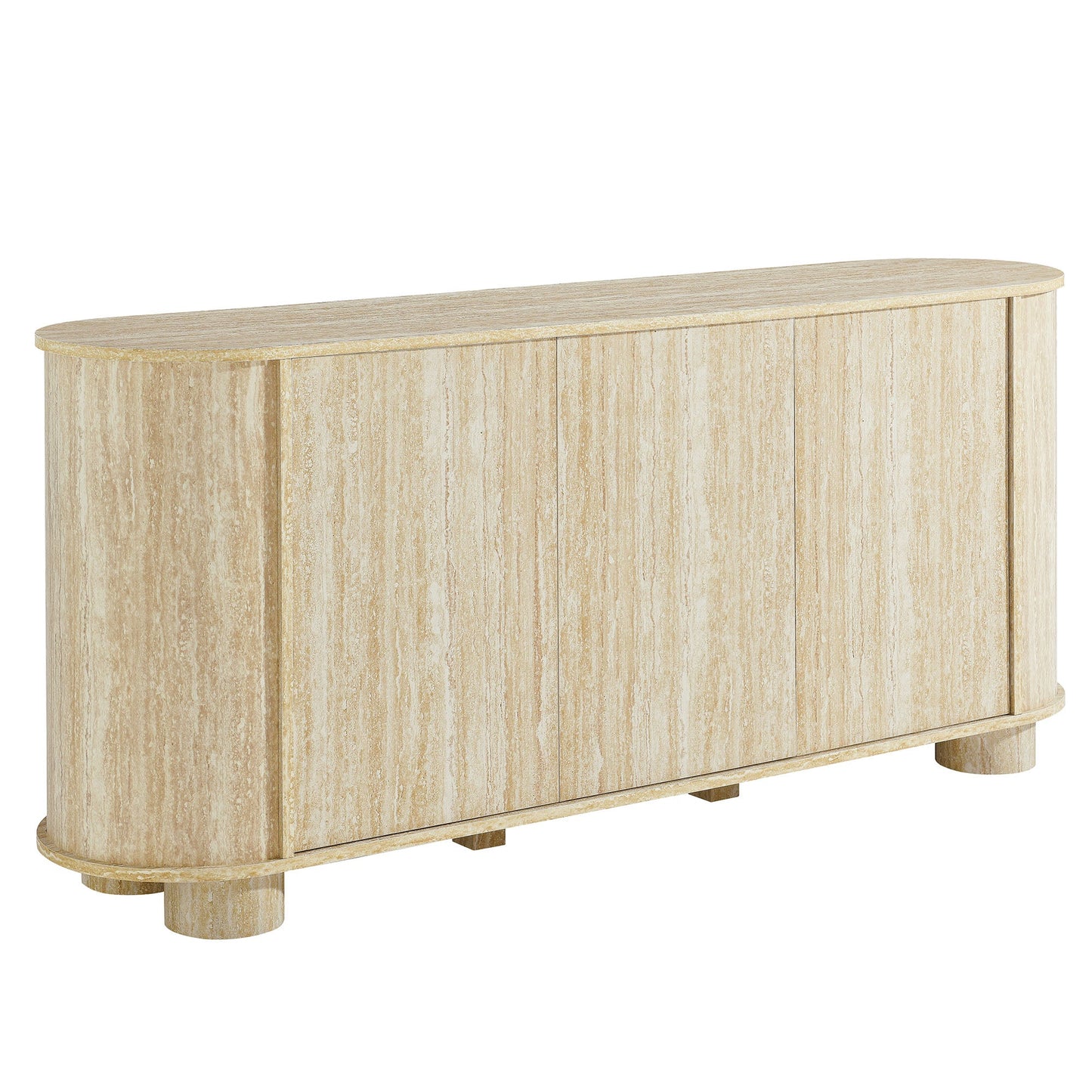 Overture 63” Oval Faux Travertine Sideboard by Modway EEI-7015-TRA