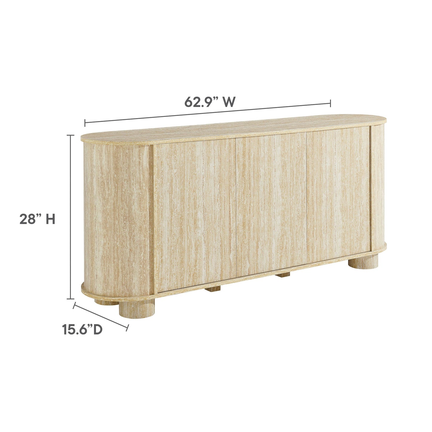 Overture 63” Oval Faux Travertine Sideboard by Modway EEI-7015-TRA
