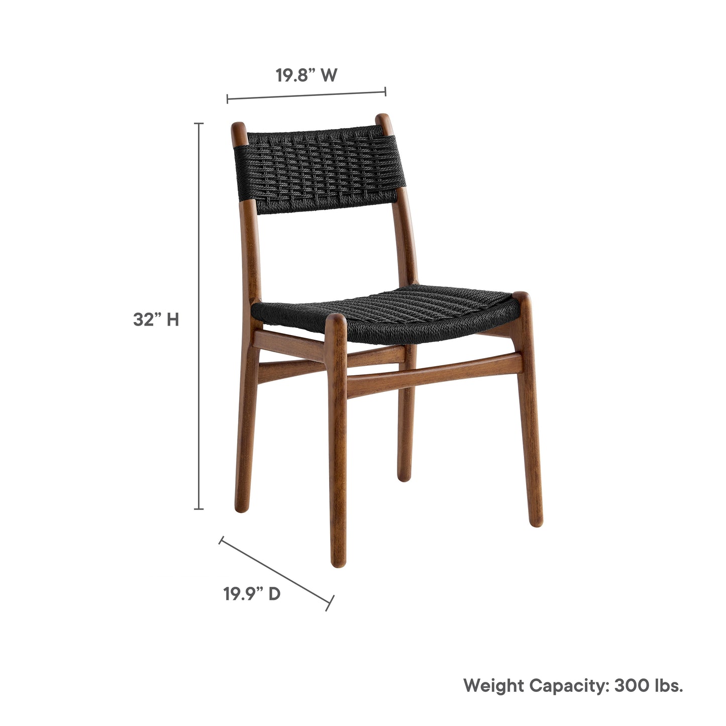 Wynn Rope and Wood Dining Side Chairs Set of 2 by Modway