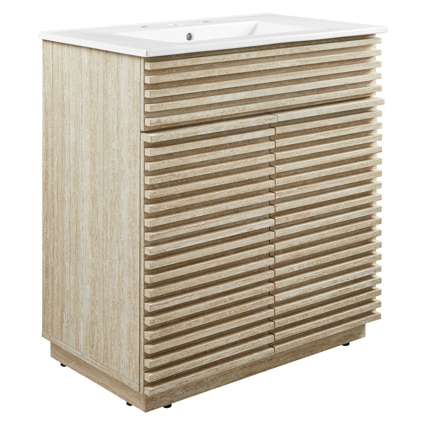 Render Faux Travertine Bathroom Vanity with Sink by Modway