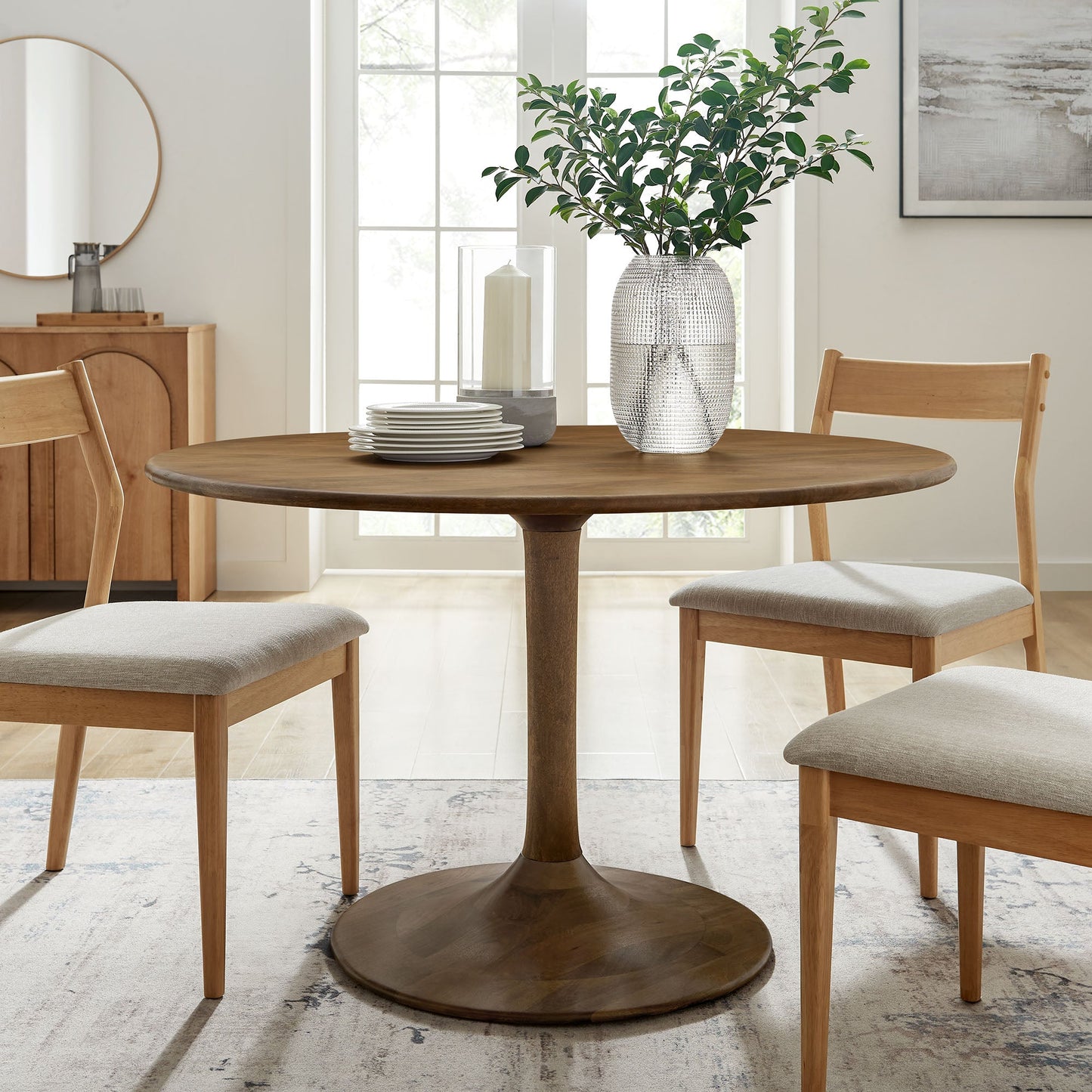 Lippa 48" Dining Table - Artificial Marble, Solid Wood & Metal Options by Modway