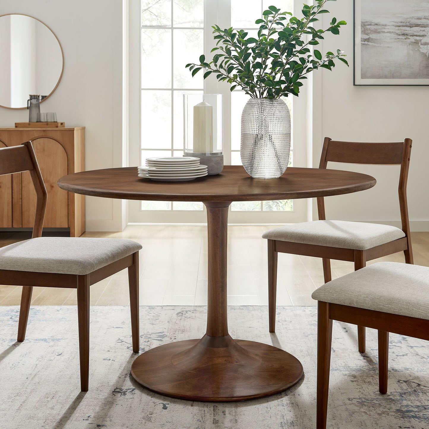 Lippa 48" Dining Table - Artificial Marble, Solid Wood & Metal Options by Modway