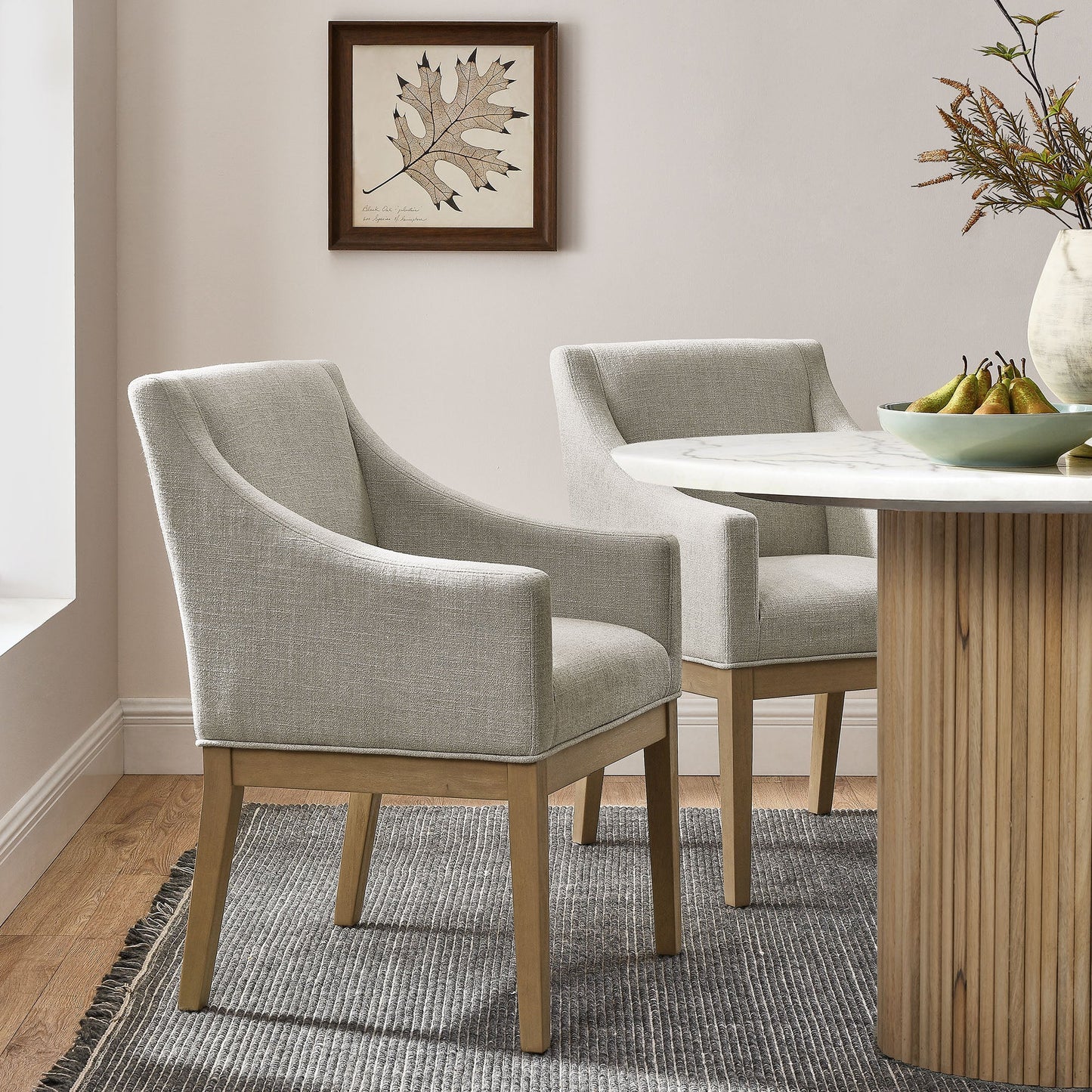 Alton Fabric Upholstered Dining Armchair by Modway EEI-7058-LIN-NAT