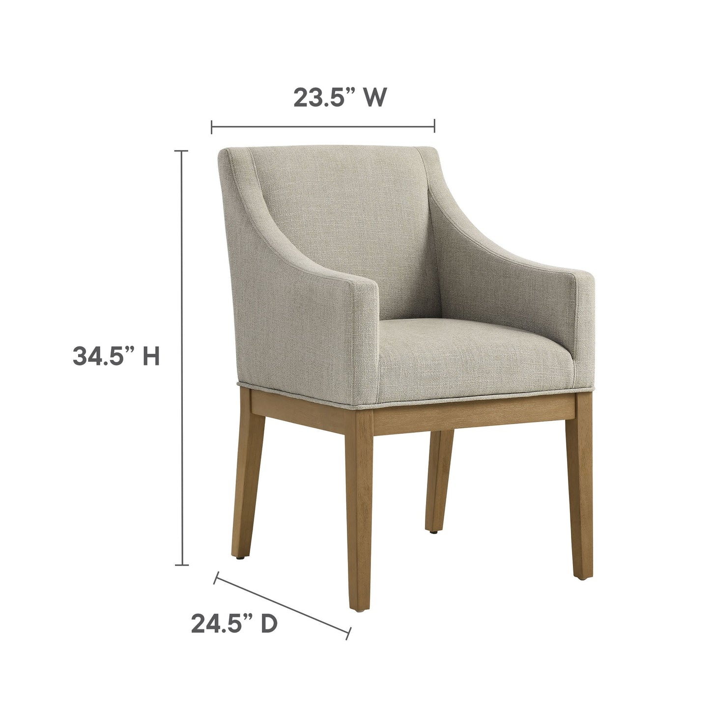 Alton Fabric Upholstered Dining Armchair by Modway EEI-7058-LIN-NAT