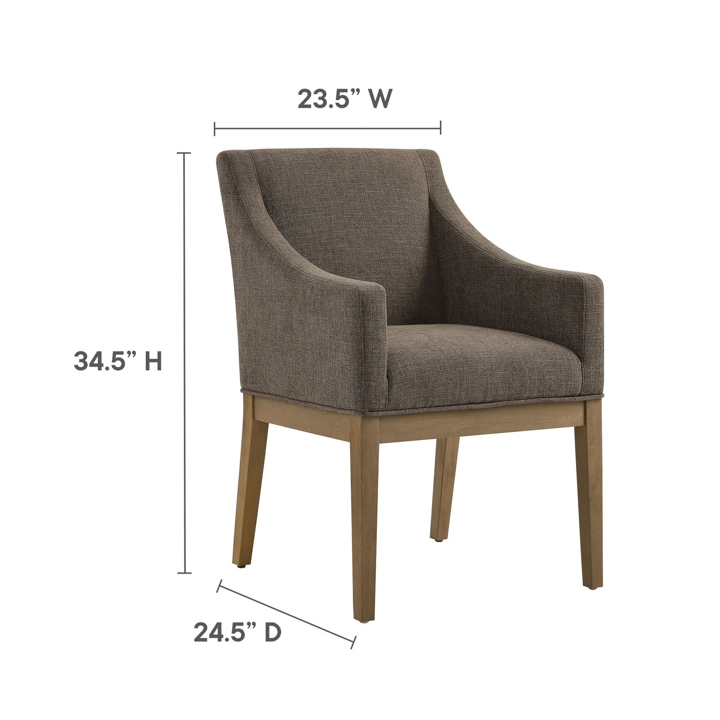 Alton Fabric Upholstered Dining Armchair by Modway EEI-7058-MOC-NAT