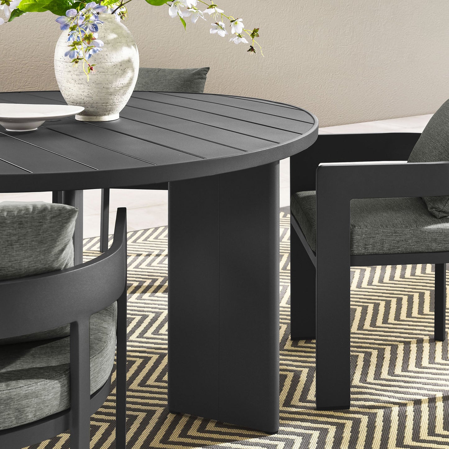 Tahoe 5-Piece Outdoor Patio Aluminum Dining Set by Modway