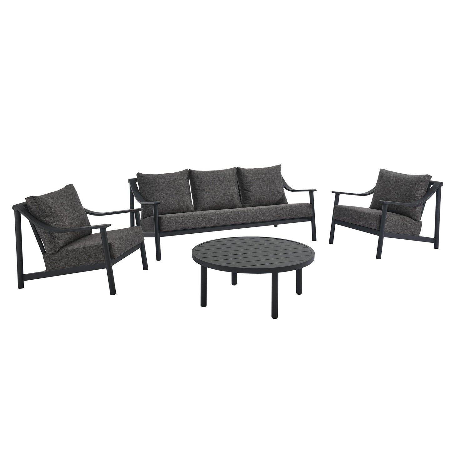 Terrace 4-Piece Outdoor Patio Aluminum Furniture Set by Modway EEI-7061-CAR-GPH