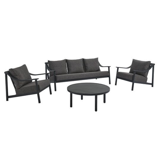 Terrace 4-Piece Outdoor Patio Aluminum Furniture Set by Modway EEI-7061-CAR-GPH