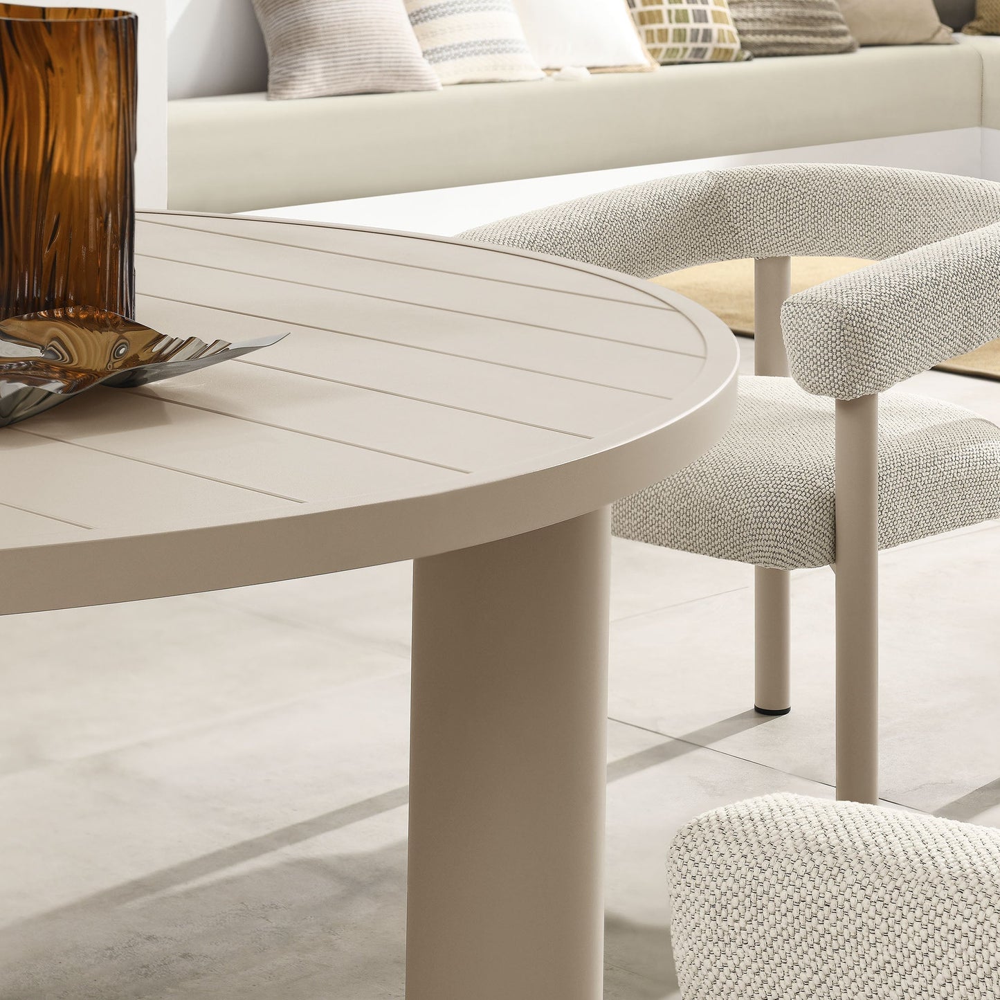 Nautica 5-Piece Round Outdoor Patio Aluminum Dining Table and Chairs Set by Modway