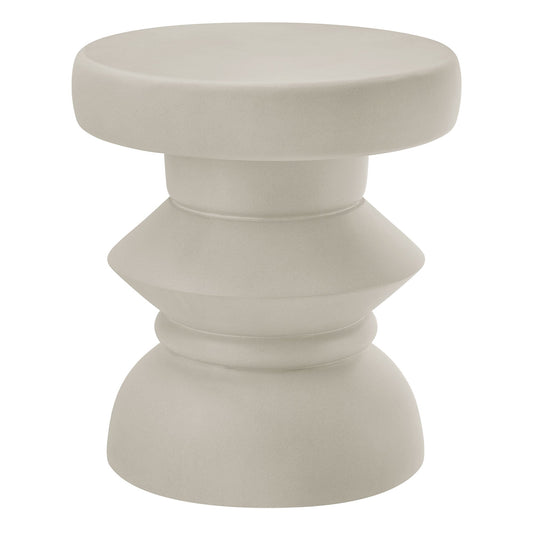 Terza Indoor - Outdoor Patio Concrete Side Table by Modway EEI-7090-LGR