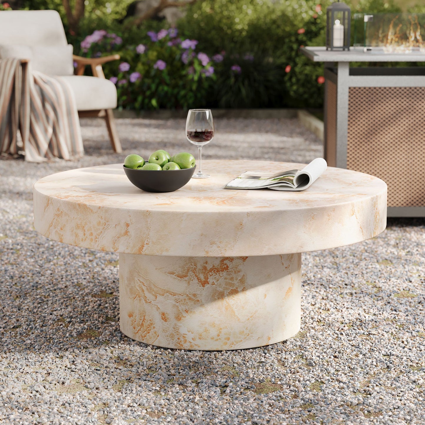 Alora Indoor - Outdoor Patio Concrete Round Coffee Table by Modway EEI-7091-HYX