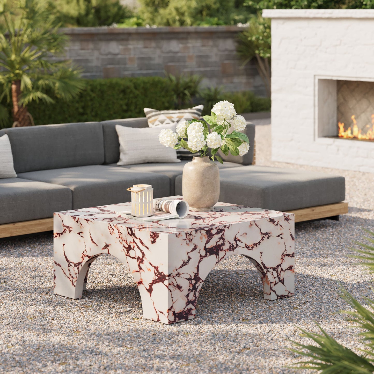 Valen Indoor - Outdoor Patio Arched Concrete Coffee Table by Modway EEI-7097