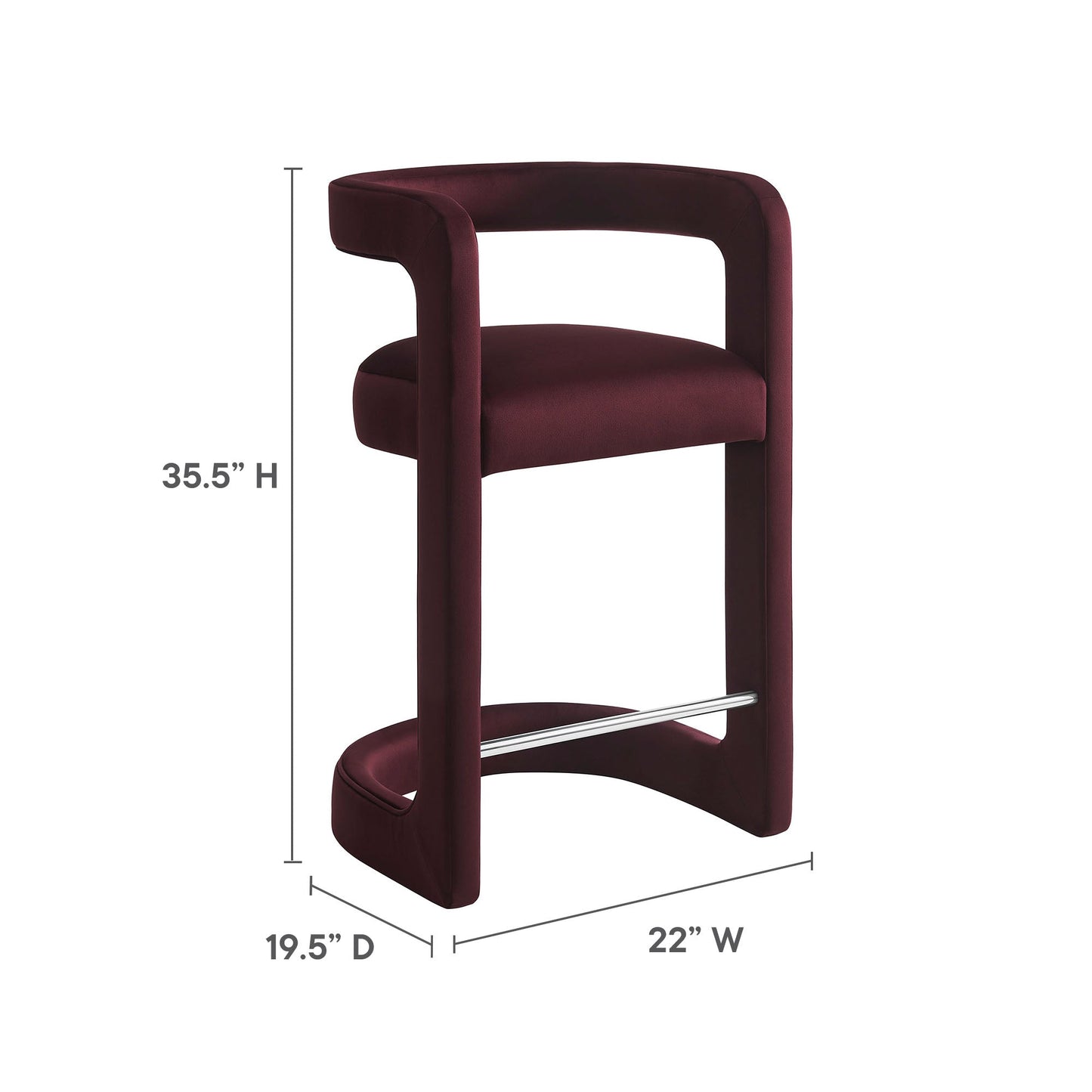 Winslow Performance Velvet Counter Stool by Modway EEI-7107-MUL