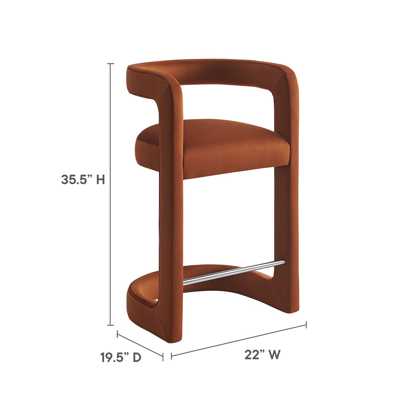 Winslow Performance Velvet Counter Stool by Modway EEI-7107-RUS